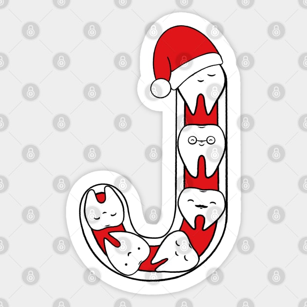 Letter J (Happimola Christmas Alphabet) Sticker by Happimola